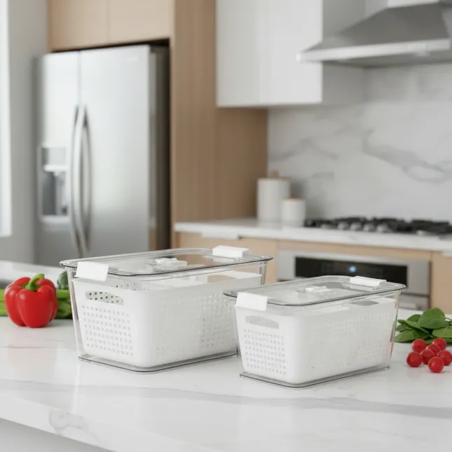 Double-Layer Vegetable & Fruit Washing Basket - White