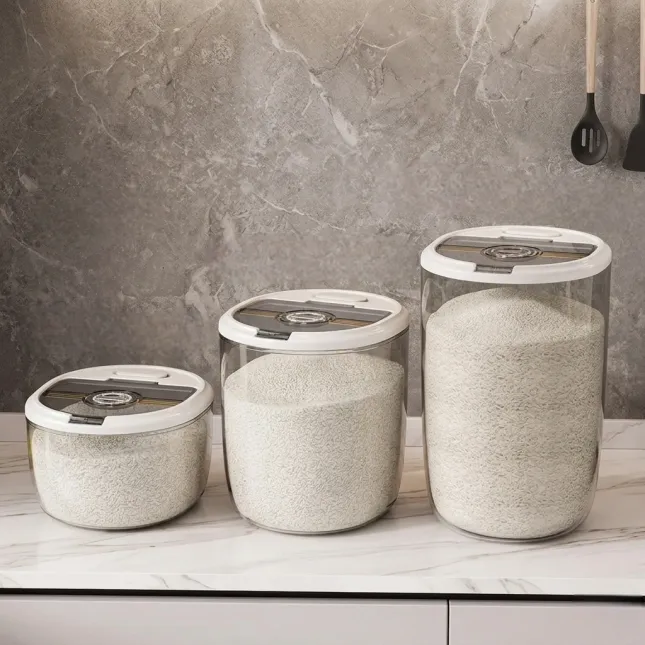 Flip-Lid Rice Barrel with Date Dial & Insect-Proof Compartment – Food Grade Grain Storage Container