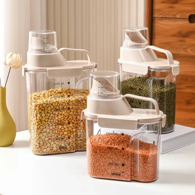 Portable Pet & Kitchen Food Storage Jar – Moisture-Proof (Gray)