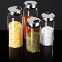 Rotating Spice Shaker Bottle – Heat-Resistant Glass Seasoning Dispenser with 4-Hole Lid
