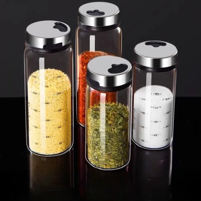 Premium Glass Seasoning & Spice Jar with Shaker Lid