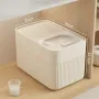 Rice Bucket Insect-Proof & Moisture-Proof Sealed Storage Box – Cream White