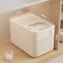 Rice Bucket Insect-Proof & Moisture-Proof Sealed Storage Box – Cream White