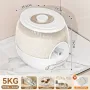 Rice Dispenser Bucket with Measuring Cup – One-Press Rice Storage Container with Sealed Lid & Anti-Insect Box, PET+PP