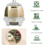 10kg Rotating Rice Dispenser – 5 Compartment 360° Grain Storage Box with One-Click Dispensing & Measuring Cup, Moisture-Proof