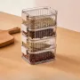 Square Warm Gray Stackable Sealed Spice Storage Box — Food Grade Kitchen Seasoning Container | 4 & 5 Layer
