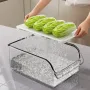 Transparent PET Refrigerator Organizer Storage Bin | Large Capacity Fridge Storage Box for Vegetables, Fruits & Eggs