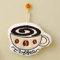 Korean Style Coffee Cup Hand Towel – Water-Absorbent Coral Fleece