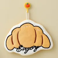 Korean Style Croissant Hand Towel – Water-Absorbent Coral Fleece