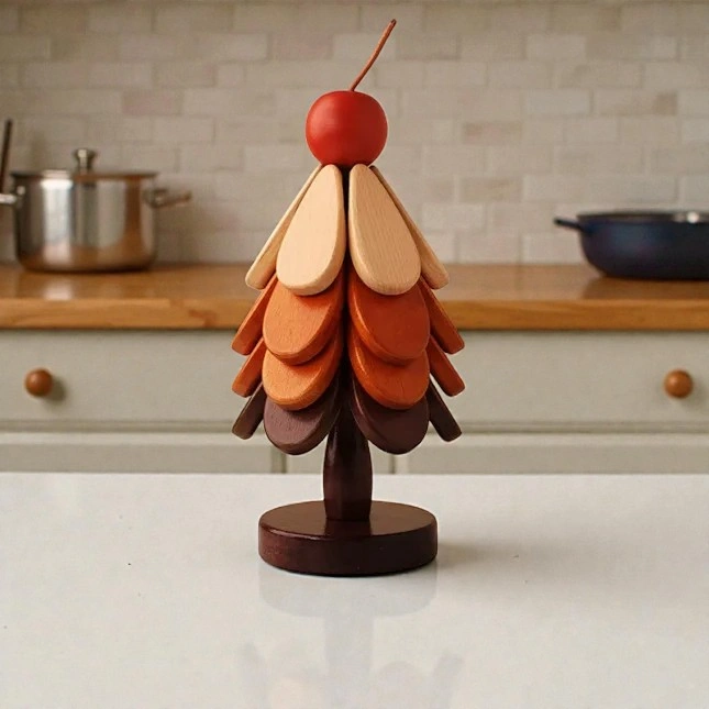 Apple Model – Solid Wood Christmas Tree Insulation Pad 4 Layers