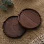 Walnut Round Groove Wooden Coaster – Tea Cup & Tray Mat