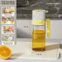 2-in-1 Oil Spray & Pour Bottle with Handle – 530ml Glass Oil Dispenser, One-Touch Lid, Leak-Proof