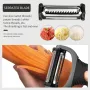 3-in-1 Multi-Functional Vegetable & Fruit Peeler with Rotating Blade Head