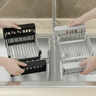 Extendable Sink Draining Kitchen Storage Rack
