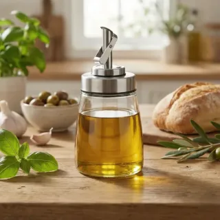 Automatic Ordinary Glass Cone Oil Bottle - 180mL