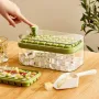 One-Press Easy Release Ice Cube Tray with Storage Bin & Scoop
