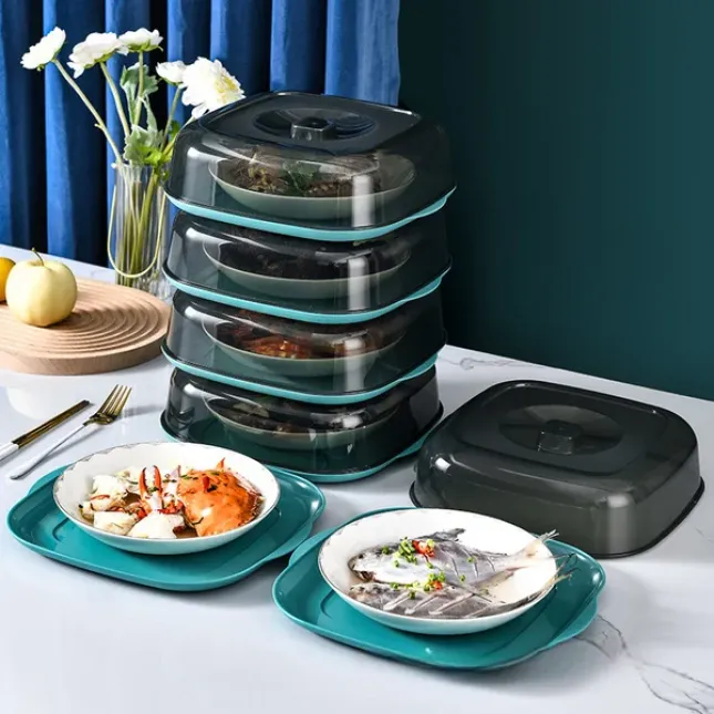 Stackable Food Cover with Tray – Multi-Layer PP Dish Cover, Dust & Insect Proof, Microwave Safe (1pc)