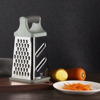8-Inch 4-Side Stainless Steel Box Grater with Storage Container – Multi-Purpose Vegetable Grater