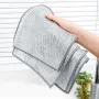 Wire Dishcloth Double Layer Metal Mesh Cleaning Cloth – Silver Wire Kitchen Scrubber
