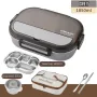 1800ml Lunch Box Set (Stainless Steel) – 5 Compartments with Tableware & Carry Bag