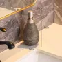 Ceramic Textured Pump Lotion Dispenser Bottle 400ml | Luxury Bathroom Soap & Shampoo Dispenser