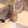Ceramic Textured Pump Lotion Dispenser Bottle 400ml | Luxury Bathroom Soap & Shampoo Dispenser
