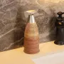 Handmade Ceramic Tapered Lotion & Soap Dispenser Bottle – Golden Weave, 400ML