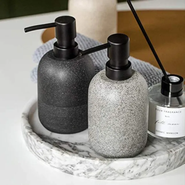 Sandstone Press Lotion Bottle – Bathroom & Kitchen Soap Dispenser