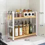 2-Tier Kitchen Storage Rack with Hooks – Heavy-Duty Spice & Condiment Organizer