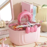 Bow-Tie Multi-Purpose Organizer Box with Transparent Lid & Carry Handle | Storage for Hair Accessories, Makeup, Stationery & Medicine