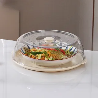 Insulated Cream Vegetable Cover Transparent Stackable PET Food Dish Cover