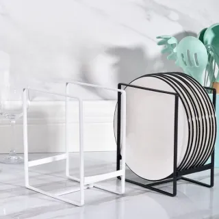 Iron Dish Rack / Plate Drying & Storage Organizer Stand — Kitchen Bowl & Plate Holder