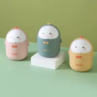 Cute Duck Mini Desktop Trash Can – Flip-Lid Tabletop Dustbin for Desk & Table
