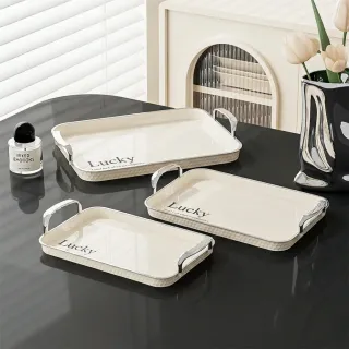Premium Binaural Rectangular Serving Tray – Milky White