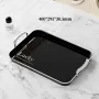 Premium Binaural Rectangular Serving Tray – Obsidian Black