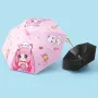 Children's Princess Meow Black Rubber UV & Rain Long Handle Semi-Automatic Umbrella with Waterproof Case | Ages 5–14