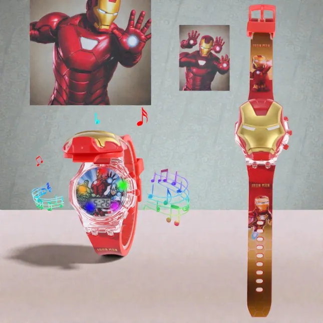 Iron Man Kids Digital Watch with Music & Light
