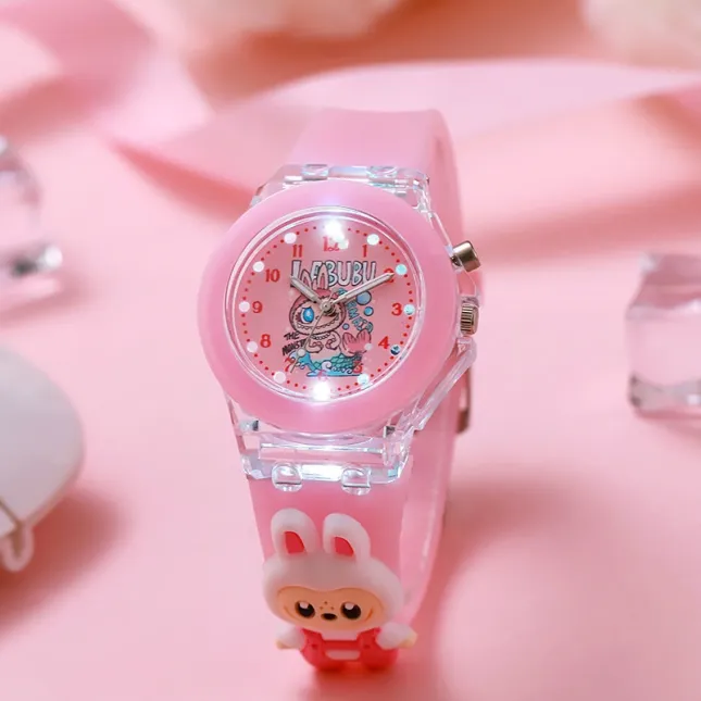 Kids Labubu Glowing Watch Pink