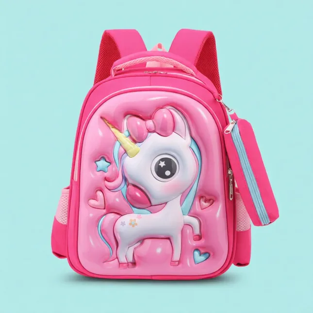 Unicorn 3D Cartoon Primary School Bag
