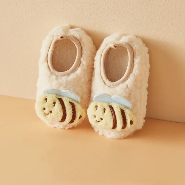 Beige Bee - Winter Baby Anti-Slip Floor Socks