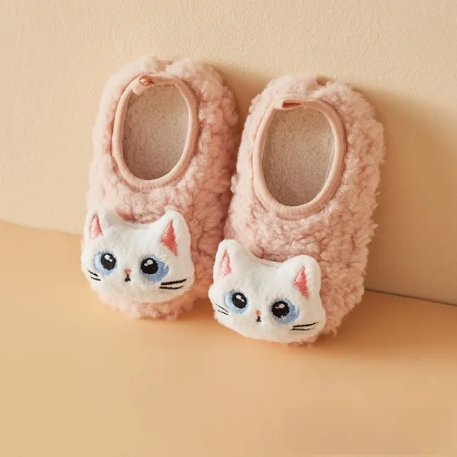 Pink Kitten - Winter Baby Anti-Slip Floor Socks