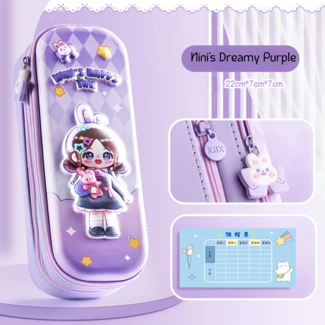 Double-Layer EVA Pencil Case – Nini Dream Purple