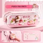 Double-Layer EVA Pencil Case – Peach Tea Party