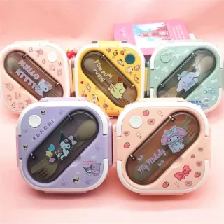 Sanrio Cartoon Lunch Box with Fork & Spoon Set – Kids Bento Box