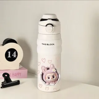Labubu 10th Anniversary Limited Edition Water Bottle - 500ml Pearl White