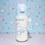 Sanrio Cinnamoroll Insulated Stainless Steel Water Bottle with Carry Loop – 500ml (White/Blue)