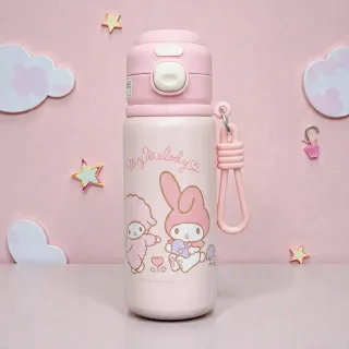 Sanrio My Melody Insulated Stainless Steel Water Bottle with Carry Loop – 500ml (Pink)