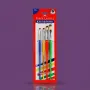 Faber-Castell Tri-Grip Flat Brush Set – Pack of 4