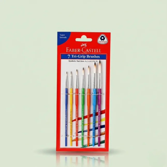 Faber-Castell Tri-Grip Round Brush Set – Pack of 7