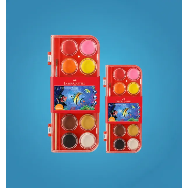 Faber-Castell Watercolour Cakes 19.5 mm – Set with Brush